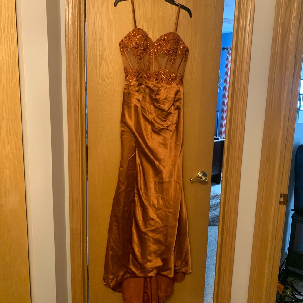 Elegant Copper Evening Gown